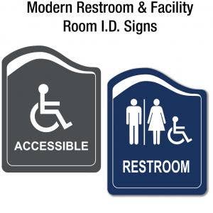 Plastic Designer Curved Series Room Identification Signs for Schools