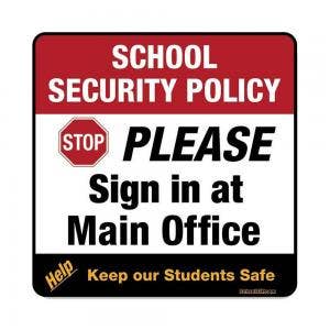 Safety and Security Window and Door Decals for Schools