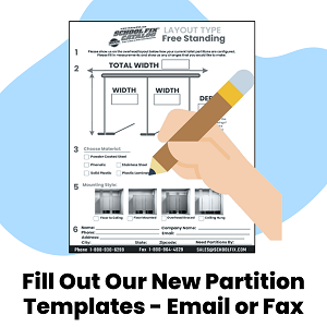 Email or Fax a Rough Sketch of your Existing Solid Plastic Toilet Partition Layout