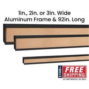 Cork Display Strip - Black Aluminum Frame with Vinyl-Blend Cork