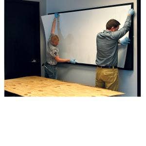 Glue-On Dry Erase WHiteboard Skin to Convert Chalkboard to Marker Board