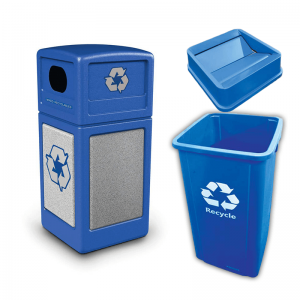 Plastic Trash & Recycling Containers 