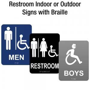 Handicap & ADA Braille Restroom Signs