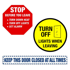 Instructional Message Door & Window Decals