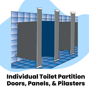 Solid Plastic Toilet Partition Doors, Panels and Pilasters