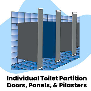 Powder Coated Steel Toilet Partition Doors, Panels & Pilasters