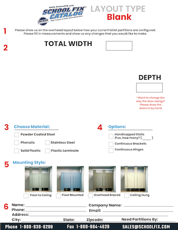 Blank Layout Toilet Partition Quote Form