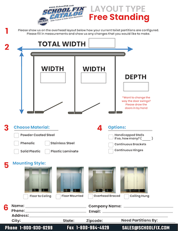 Free Standing Toilet Partition Layout Quote Form